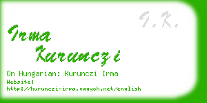 irma kurunczi business card